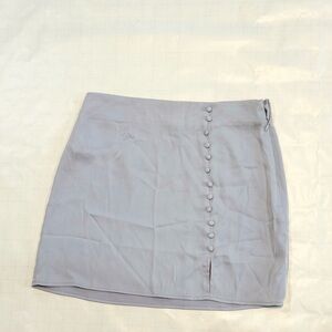 Elegant Gray Button-Front Skirt